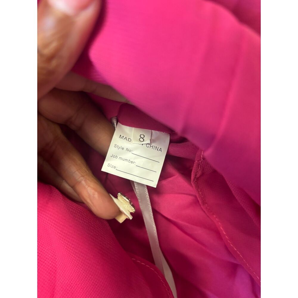 Women's Fuchsia Pink Draped Chiffon Fit & Flare Cocktail Dress